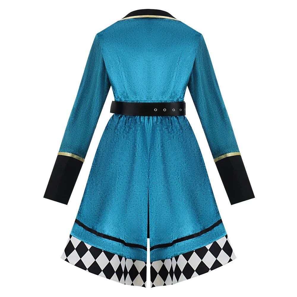 Anime Magician Clown Mad Hatter Costume Women Alice in Wonderland Costume Halloween Circus - Red / M