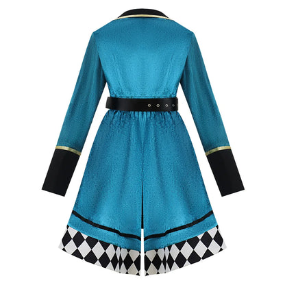 Anime Magician Clown Mad Hatter Costume Women Alice in Wonderland Costume Halloween Circus - Red / M
