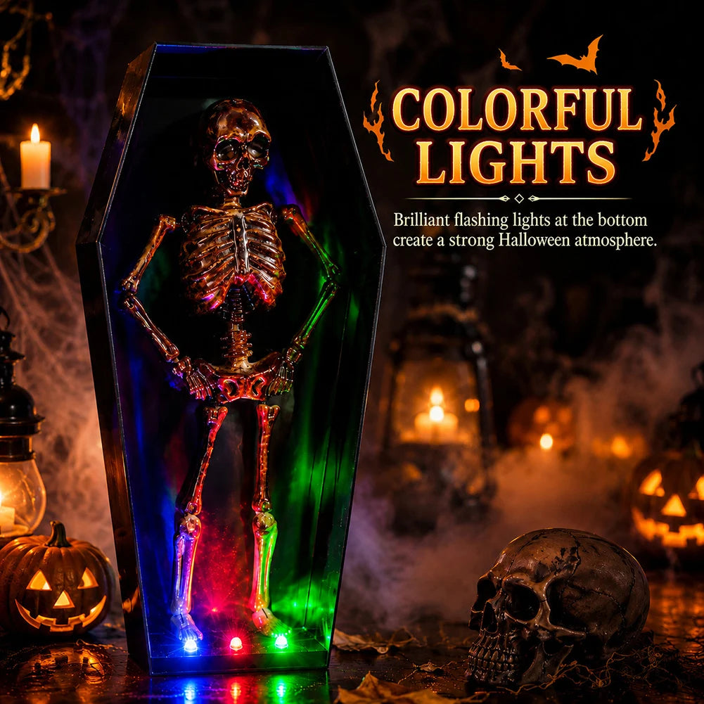 Halloween Coffin Dancing Skeleton Toy Ornament, Halloween Dancing Skull With - product image 3