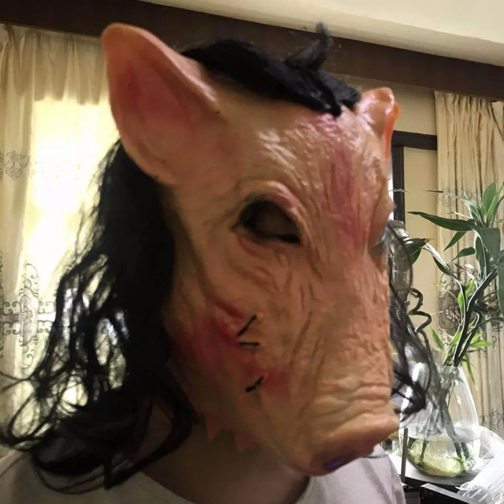 Horror Latex Animal Pig Mask Novelty Halloween Carvial Easter Costume Accessory Cosplay WineParty