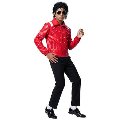 Child Michael Military Jacket Halloween Dress Up Smooth Criminal Cosplay Boy Michael Jackson Beat It Billie Jean Costume
