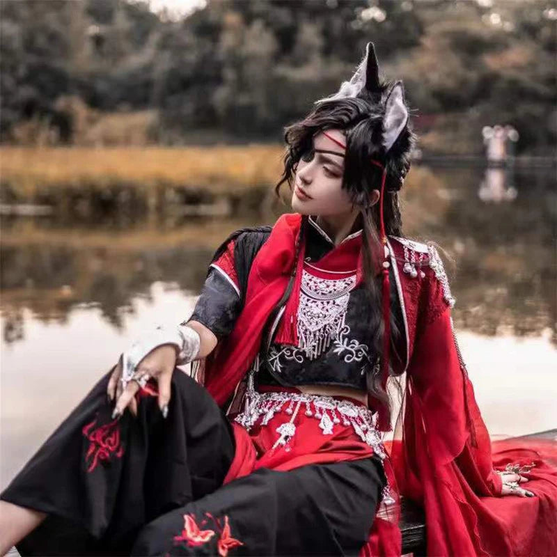 CLLMKL`Cosplay Tian Guan Ci Fu Hua Cheng Costume Unfirom Costume Red Chinese Antique Costume - full set 1 / M