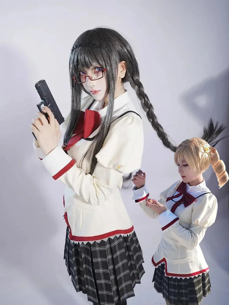 Halloween Costume Anime Madoka Magica Girl Outfit Halloween Dress School Uniform Cosplay - 4 / 2XL
