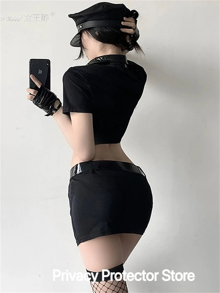 Adult Police Cop Officer Costumes Sexy Policeman Bodysuit Cosplay for Women Purim Party Mardi Gras Erotic - product image 4