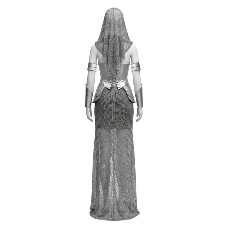 Women's Medieval Knight Warrior Renaissance Costume - Silver XXL