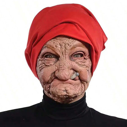 Halloween Horror Old Witch Mask with Hat Costume Scary Clown Hag Latex Masks Green Face - View 7