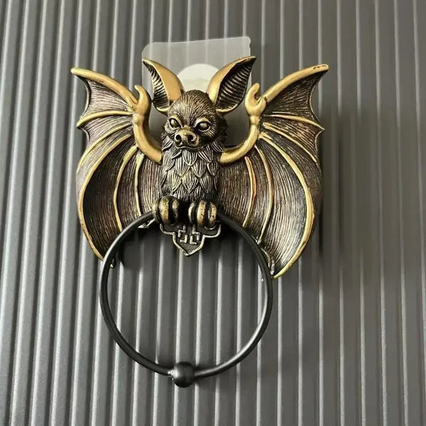 Whimsical Bat Knocker Gothic Wall Art Resin Statue Wall & Door Frame Decorative