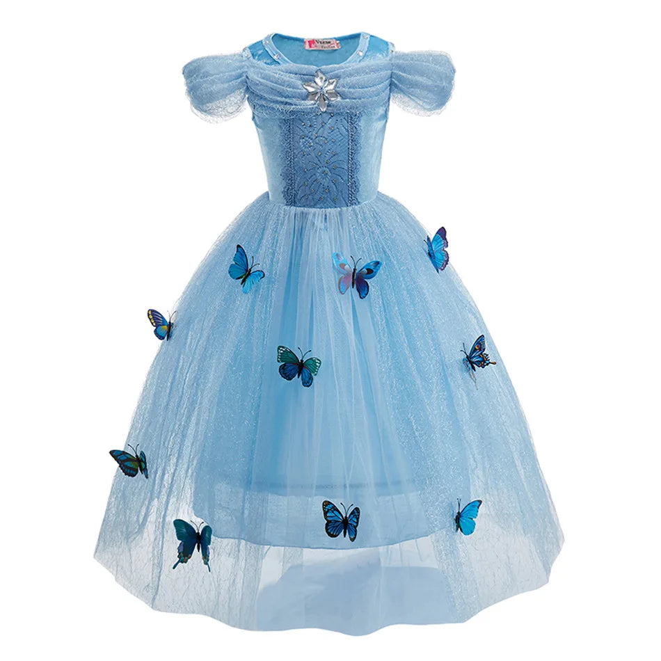 Kids' Princess Long-Haired Tower Princess Snow Kingdom Princess Ice Queen Princess Birthday Costume - alternate view 16