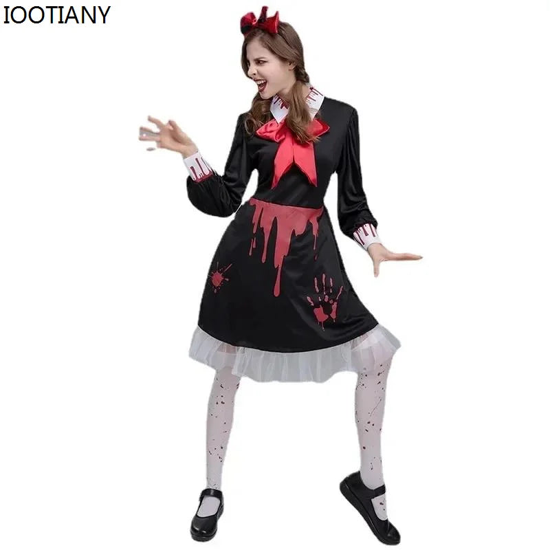 Horror Bloody Voodoo Doll Dress Halloween Costume Adult Girl Demon Vampire Performance - View 5