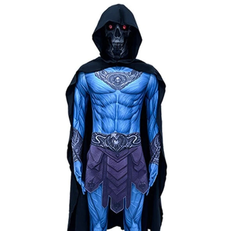 Skeletor Costume with Mask & Cloak – Masters of the Universe Adult Halloween Cosplay