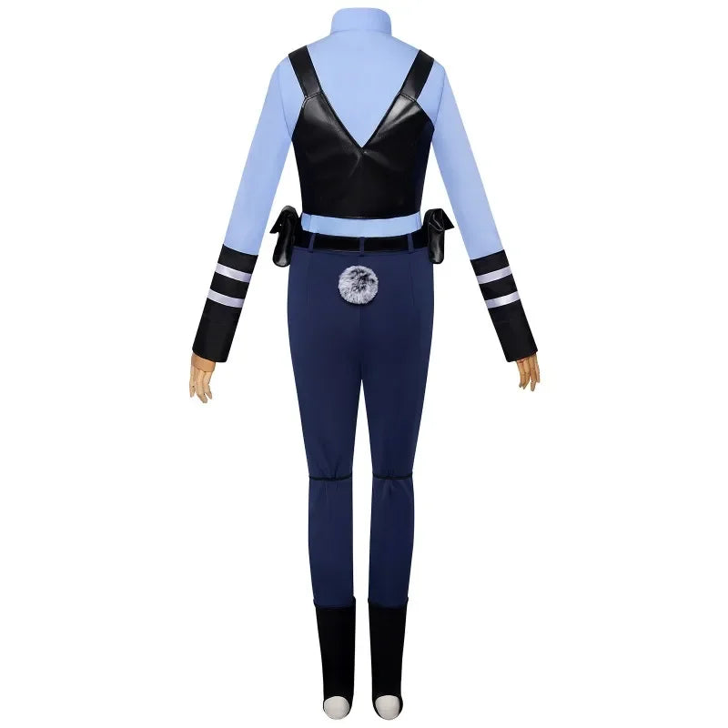 Animated Animal City Rabbit Police Officer Police Uniform Kids Adults Cute Cosplay Costume,