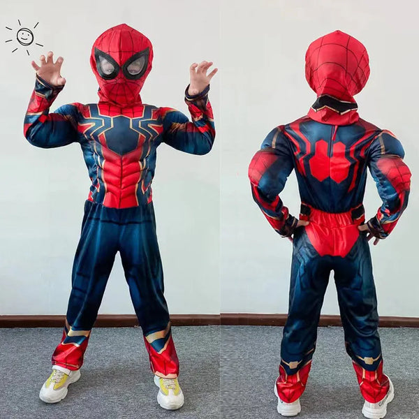 Kids Iron Spider Cosplay Muscle Jumpsuit and Mask Costume Boy Girl Role-Playing Bodysuit Children Cloth - product image 1