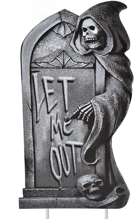 Halloween Tombstone Yard Sign Decorations with Stakes Skeleton Grim Reaper Pattern Halloween Party Decor Lawn - product image 11