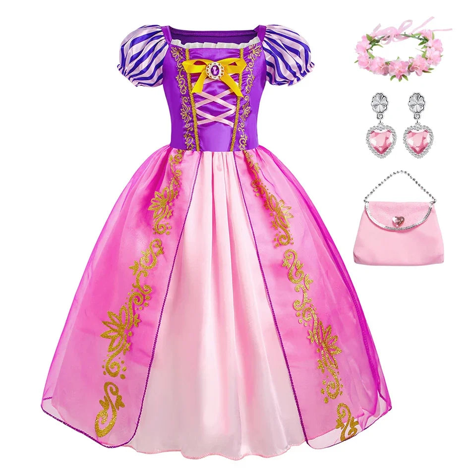 Girls Rapunzel-Inspired Princess Halloween Costume Dress