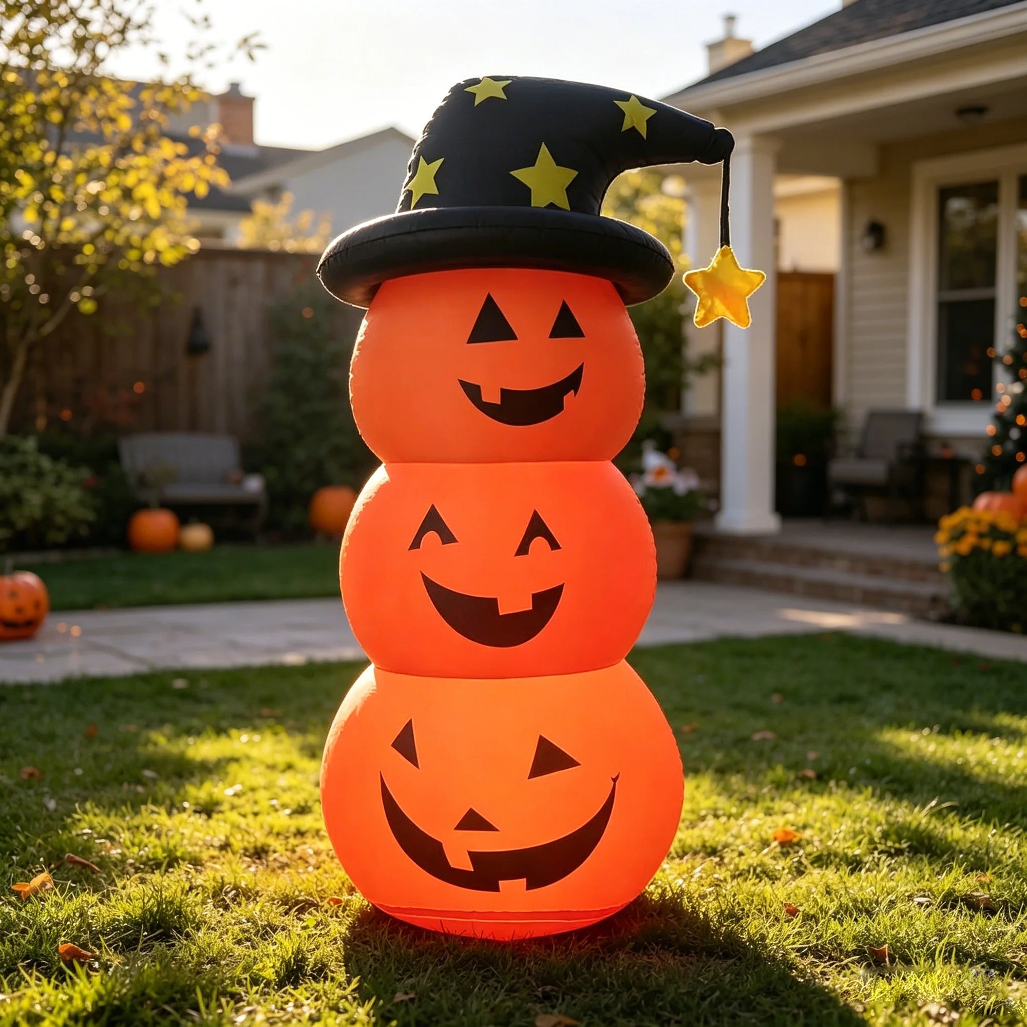 Pvc Inflatable Glowing Pumpkin Doll Suitable for Halloween, Halloween Inflatable Led Light-Up Ghost, - product image 5