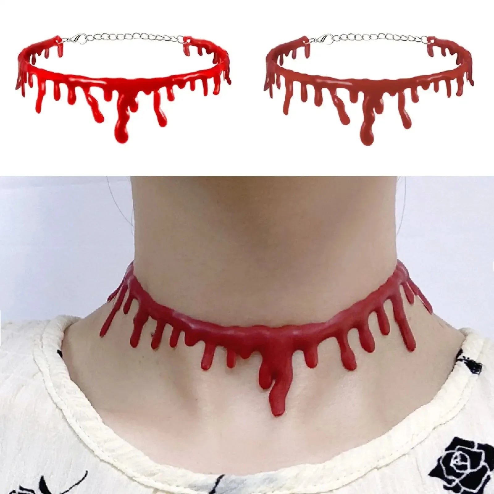 Halloween Dripping Blood Necklace Horror Vampire Bloody Choker ForHalloween