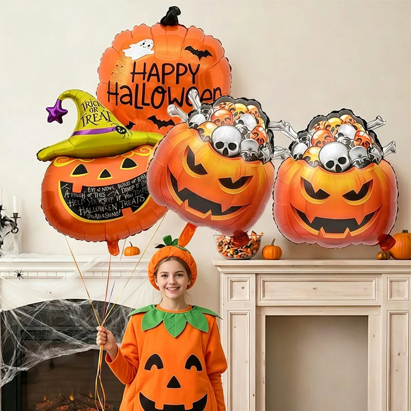 3 Pumpkin Balloons Halloween Balloons Party Decorations Party