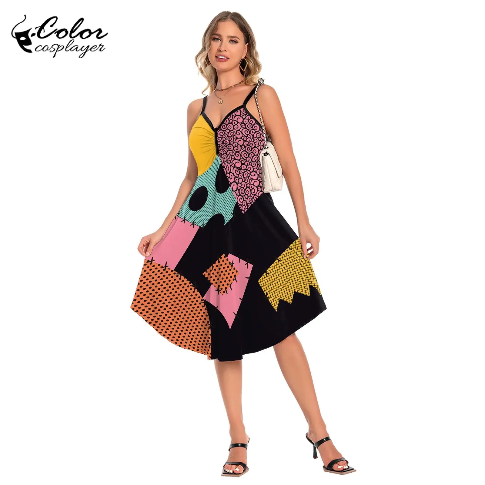 Color Cosplayer Sally Dress Suit Halloween Cosplay Costume Spandex - view 5