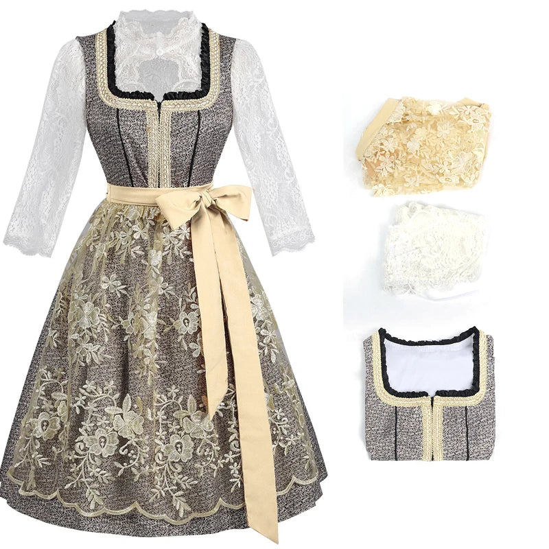 Kids' German Oktoberfest Maid Bavarian Traditional Embroidery Costume - alternate view 7