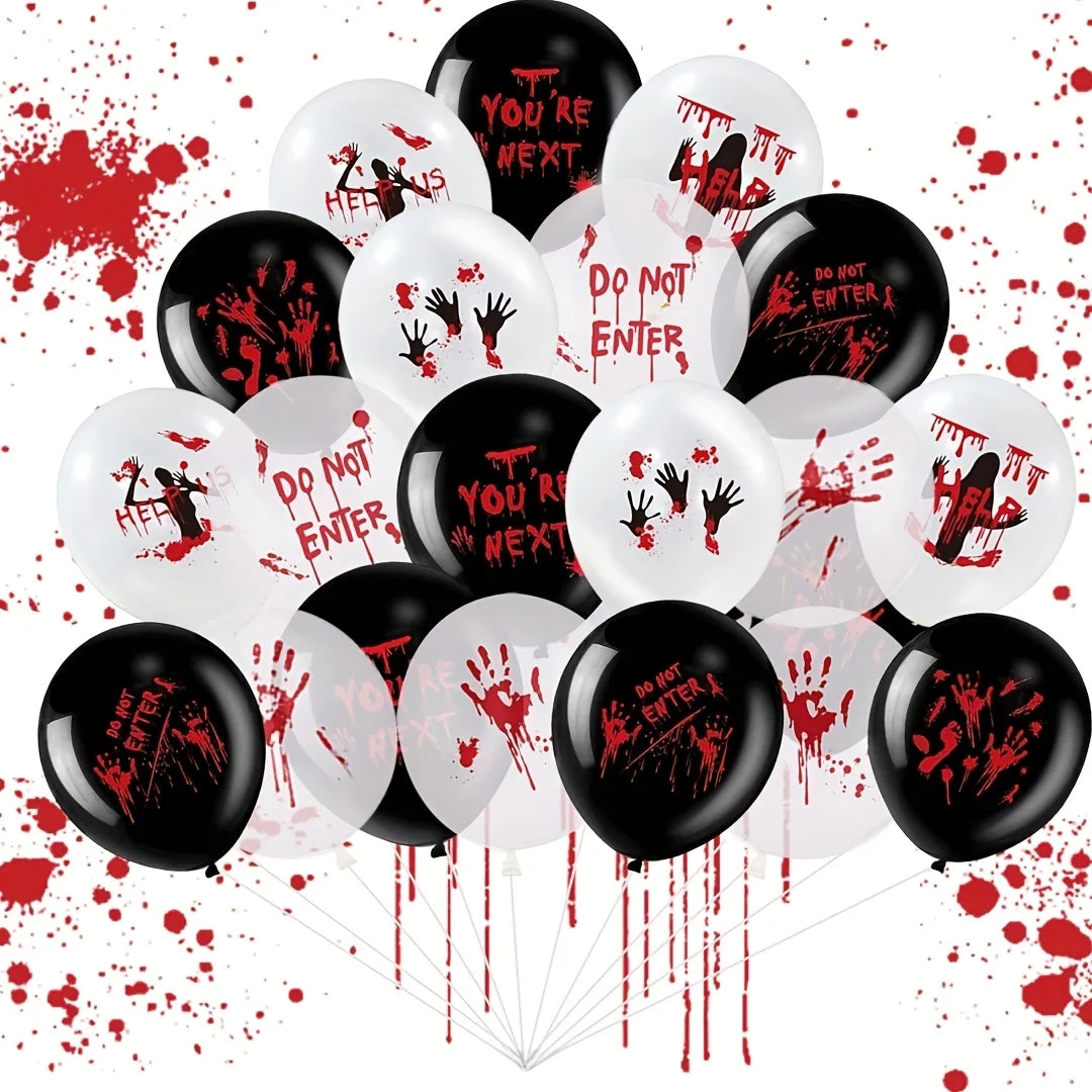 Halloween Balloons Bloody Balloons Black White Red Blood - Men's Halloween Costume - product image 2