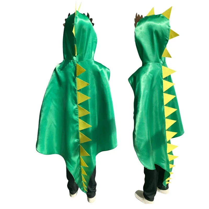 Boys Girls Dinosaur Cape Dragon Hooded Cloak for Kids Halloween Costume Christmas Fancy Cape Mask Cosplay - product image 2