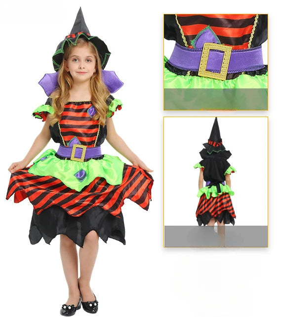 Child's Kids Halloween Vampire Witch Costumes for Girls Dress Up Cosplay Props - product image 14