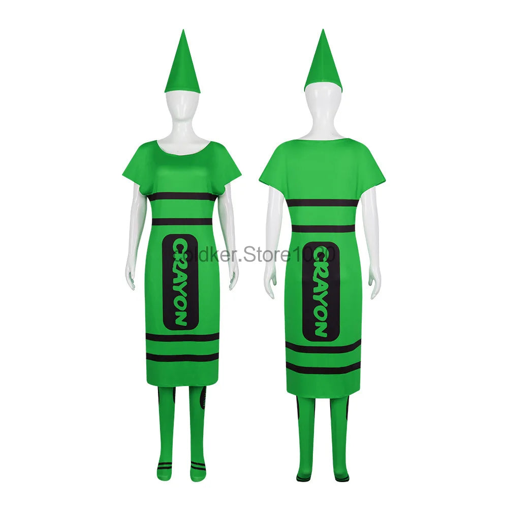 Couples Colors Funny Crayon Red Blue Yellow Hat Costume - alternate view 3