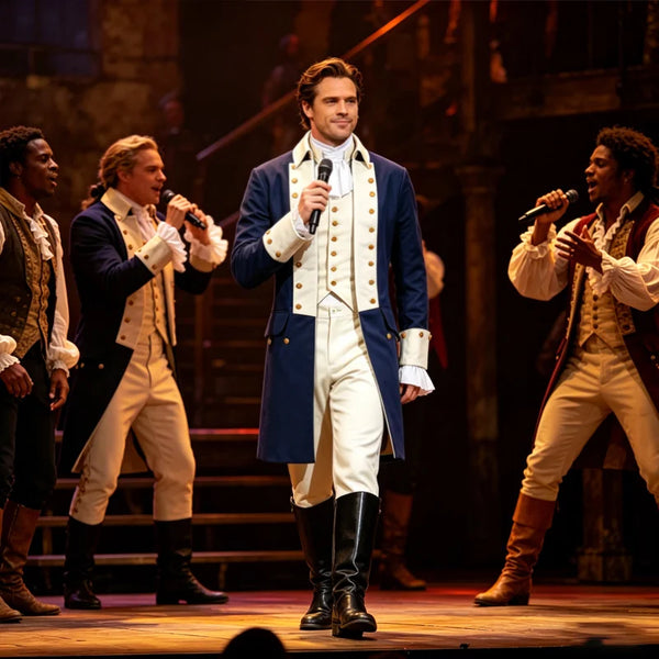 Men Alexander Hamilton Costume 18th Century Colonial Rococo Tailcoat Suit for Rock Concert - green / M