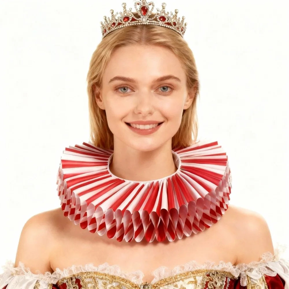Detachable Circus Clowns Ruff Collar Victorian Costume Vintage Neck Ruffled Collar Retro - Style 4