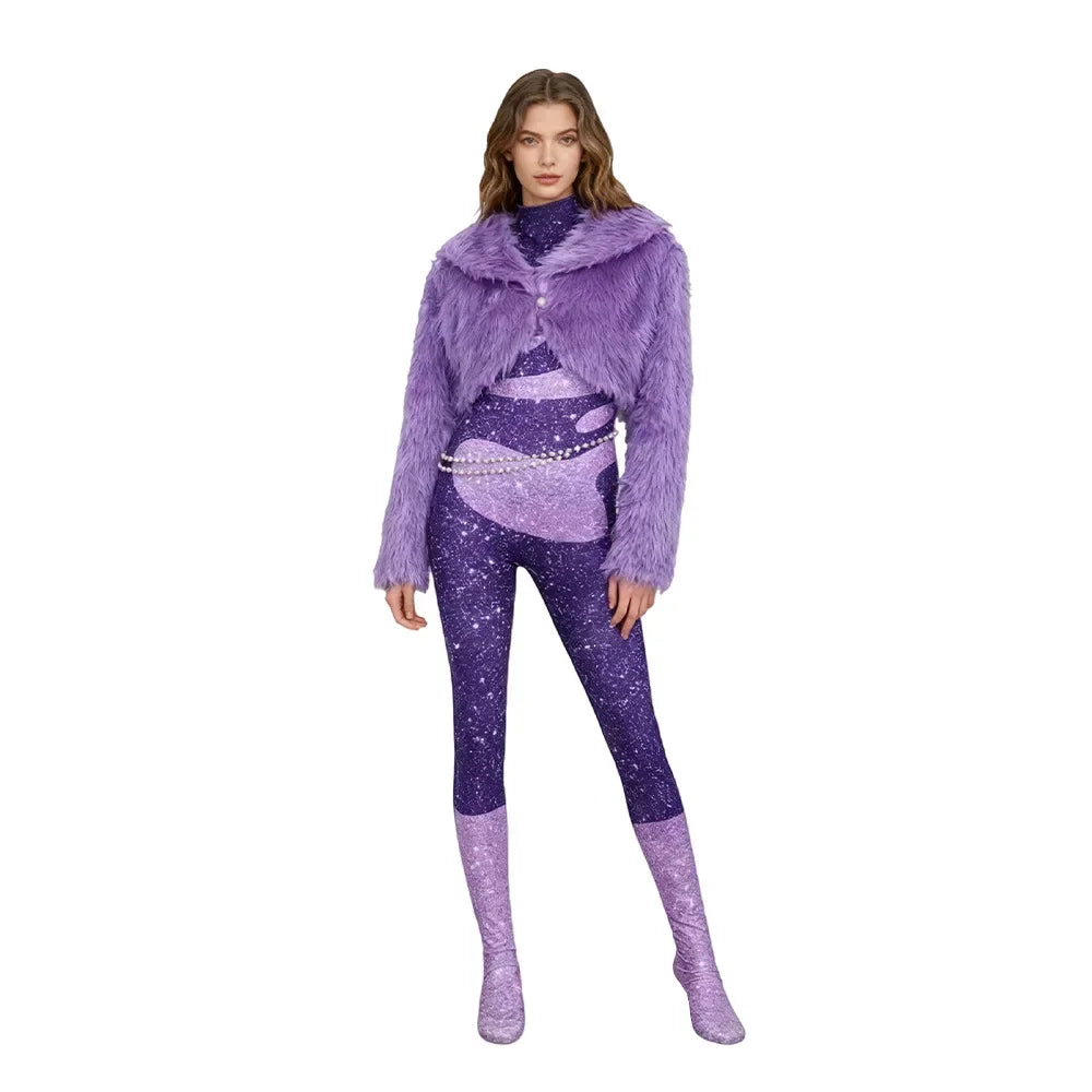 Women's Purple Gazelle-Inspired Stage Costume