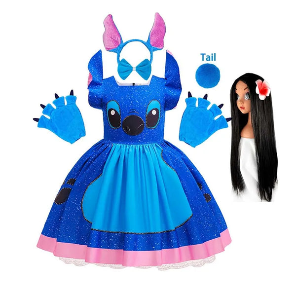 Girls Stitch-Themed Halloween Costume Dress