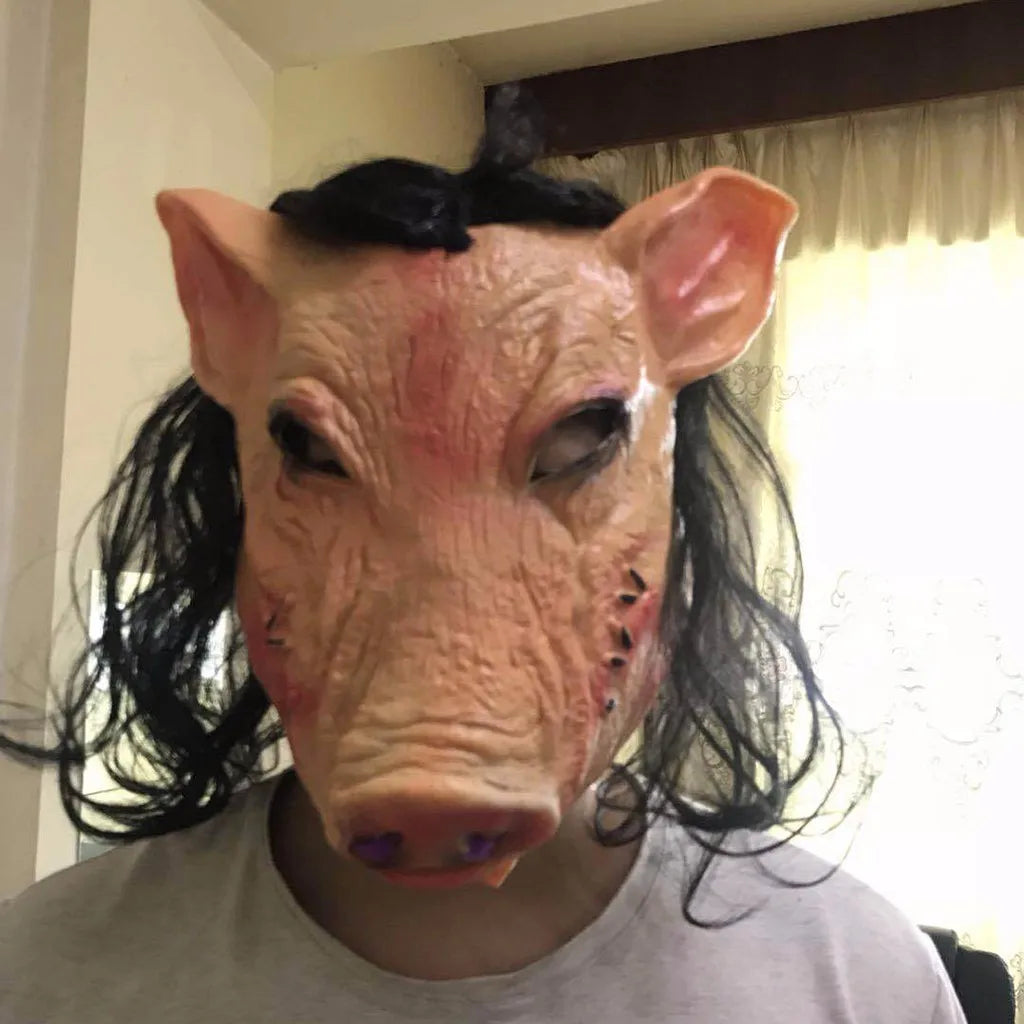 Horror Latex Animal Pig Mask Novelty Halloween Carvial Easter Costume Accessory Cosplay WineParty