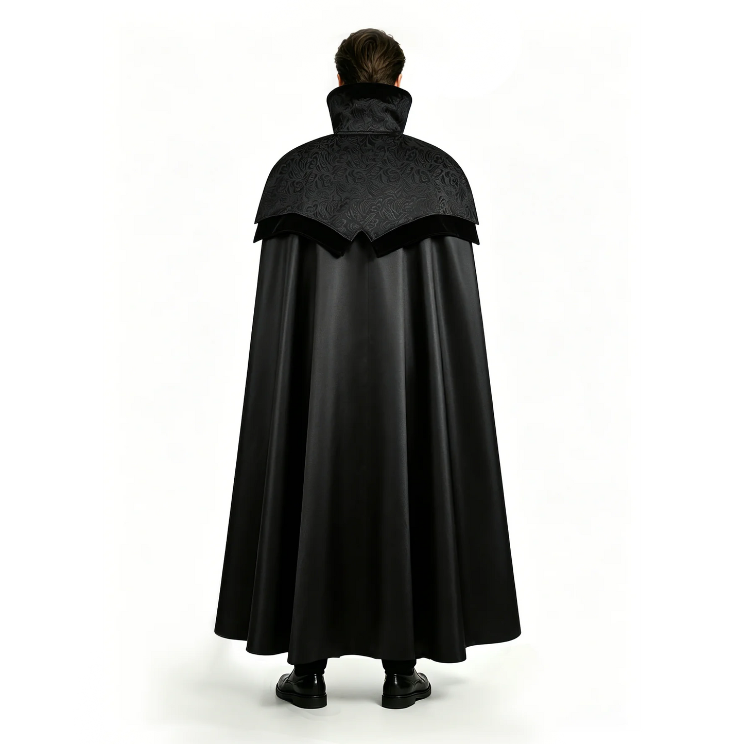Men's Gothic Long Poncho Vampire Clothing Medieval Steampunk Stand Up Costume - alternate view 3