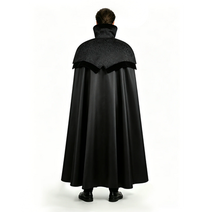 Men's Gothic Long Poncho Vampire Clothing Medieval Steampunk Stand Up Costume - alternate view 3