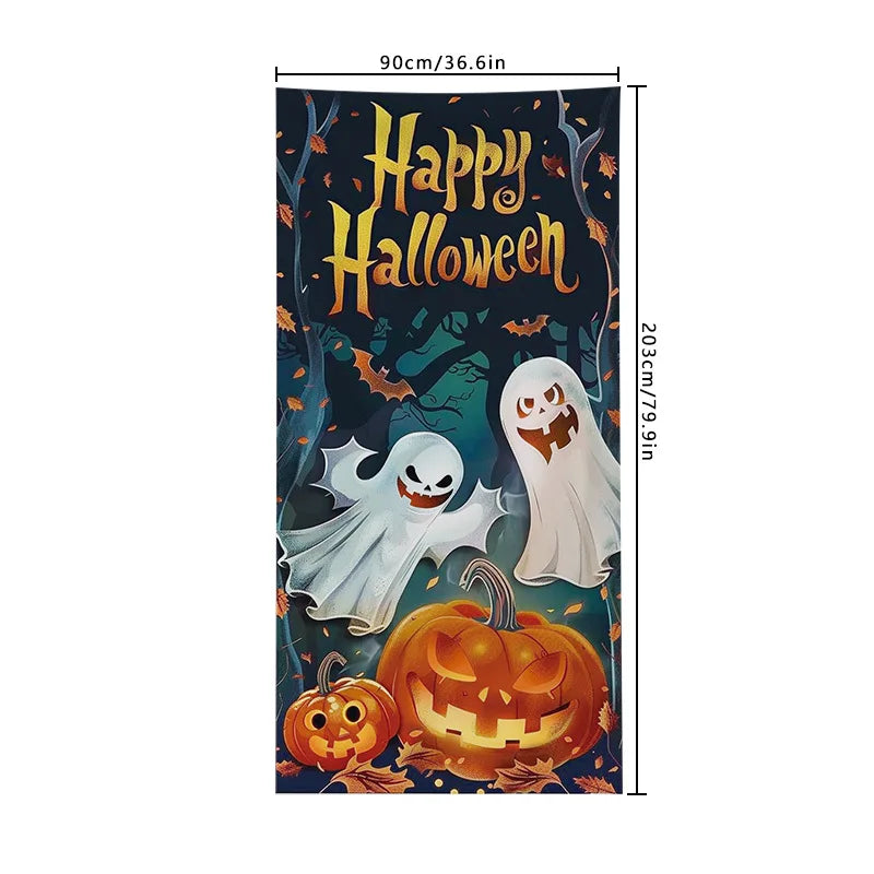 Halloween Decoration Door Curtain Cartoon Ghost Pumpkin Reindeer Home Horry - product image 2