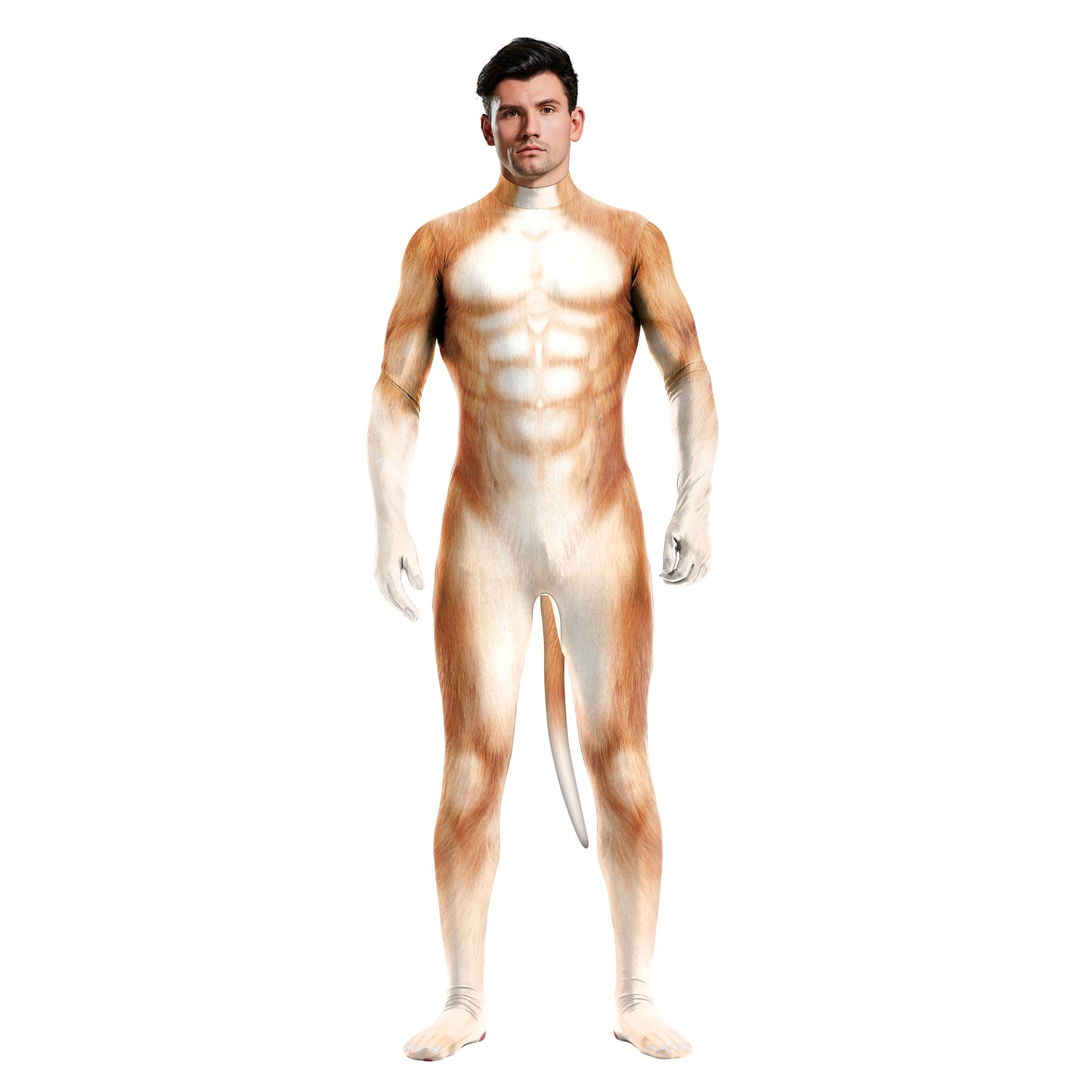 Adult Animal Elastic Fitness full bodysuit tail Whole Zentai Costume - alternate view 10