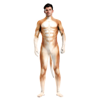 Adult Animal Elastic Fitness full bodysuit tail Whole Zentai Costume - alternate view 10
