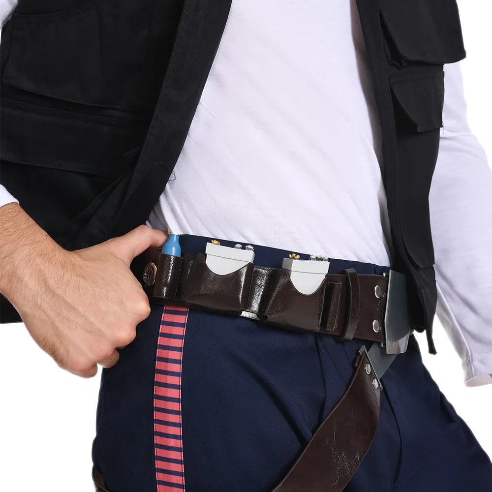 Adult Men Han Solo Cosplay Costume Disguise Uniform Shirt Vest Pants Belt Outfits Halloween Fantasia Clothes ﻿ - product image 3