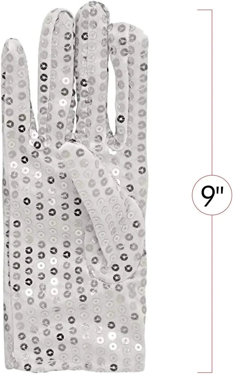 Skeleteen MJ Sequin Glove White Right Handed Glove Costume Accessory