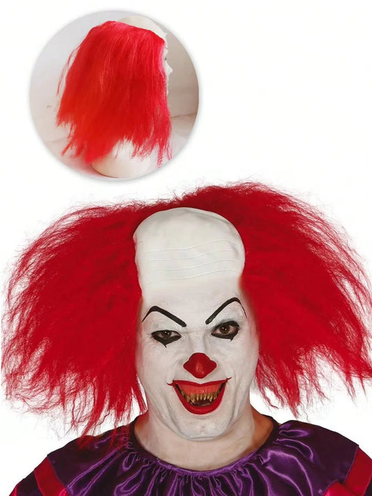 1pc Terrifying Bald Clown Red Wig Halloween Clown Style Wig Halloween Night Scary Prop - A / 1PC
