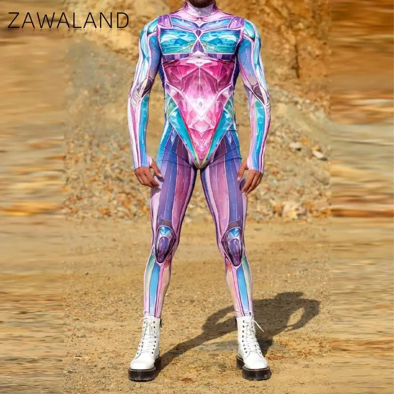 Zawaland Men Women Candyland Pink Costume Halloween Costume Sexy Bodysuit Zentai Suit - Women / XXL