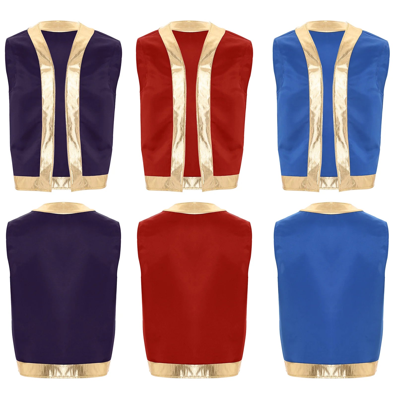 Men's Toad Sleeveless Vest Waistcoat Arabian Prince Lamp Up Mythical Costume - alternate view 5