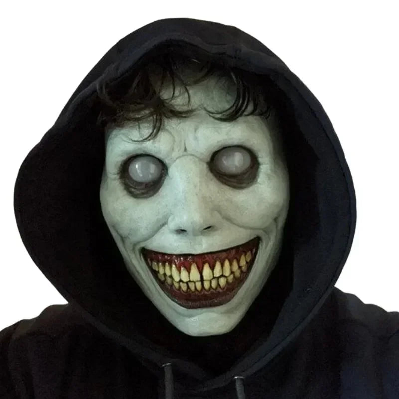 Creepy Halloween Mask Smiling Demon Scary Adults Masks Costume Creepy Costume Huanted - Green-5Pcs