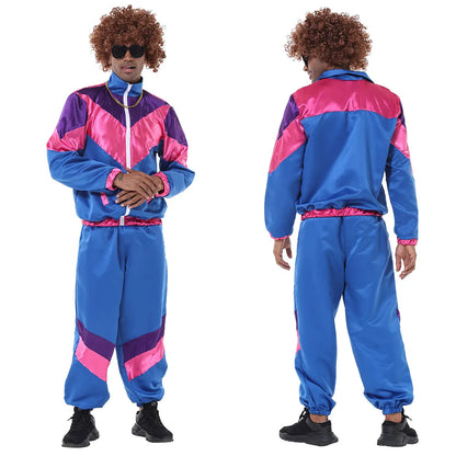 Adult Women Men 80s 90s Retro Sportwear Hippie Disco Cosplay Costume Outfits Halloween Carnival Suit Party - product image 16
