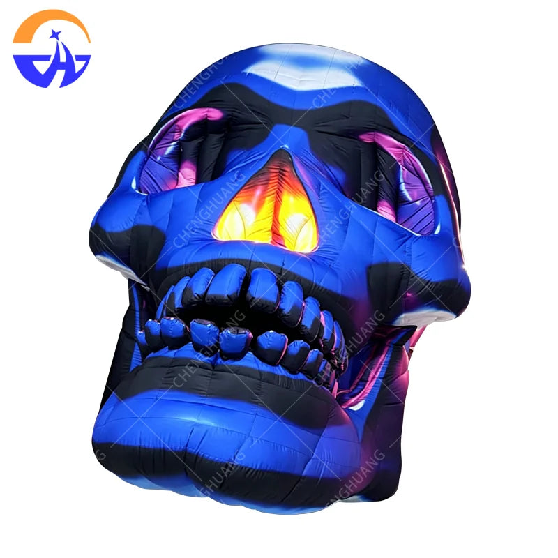 Customized Inflatable Halloween Horror Skull Model Halloween Advertising Campaign Decoration Props with Blower