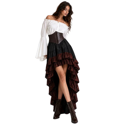 Medieval Pirate Captain Hunter Tight Dress Irregular Costume - alternate view 4