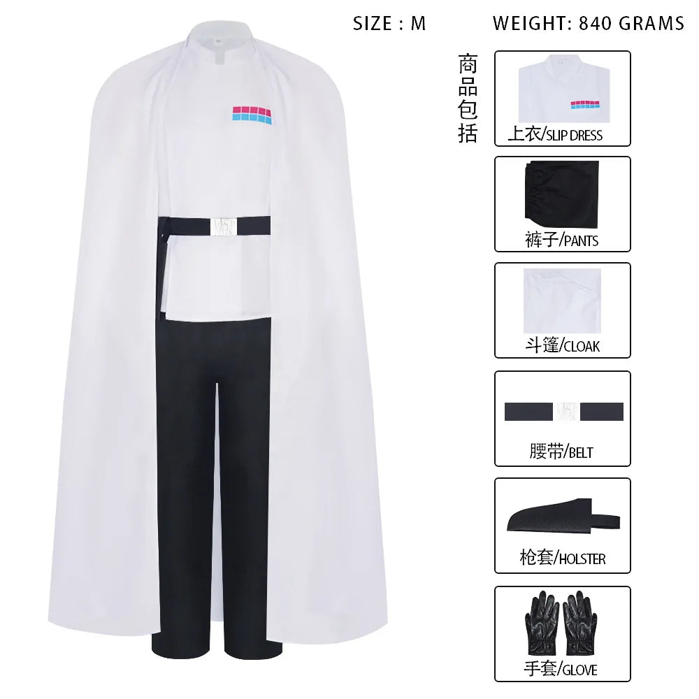 Men Movie Guerre Stellari Imperial Officer Costume for Halloween Rogue Costume Uniform - WHITE / S