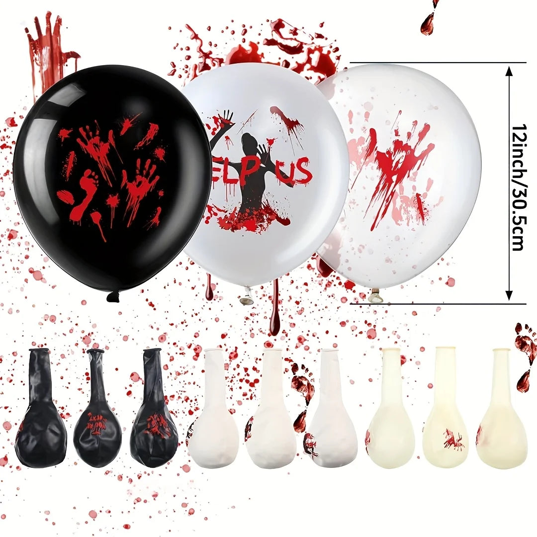Halloween Balloons Bloody Balloons Black White Red Blood - Men's Halloween Costume - product image 4