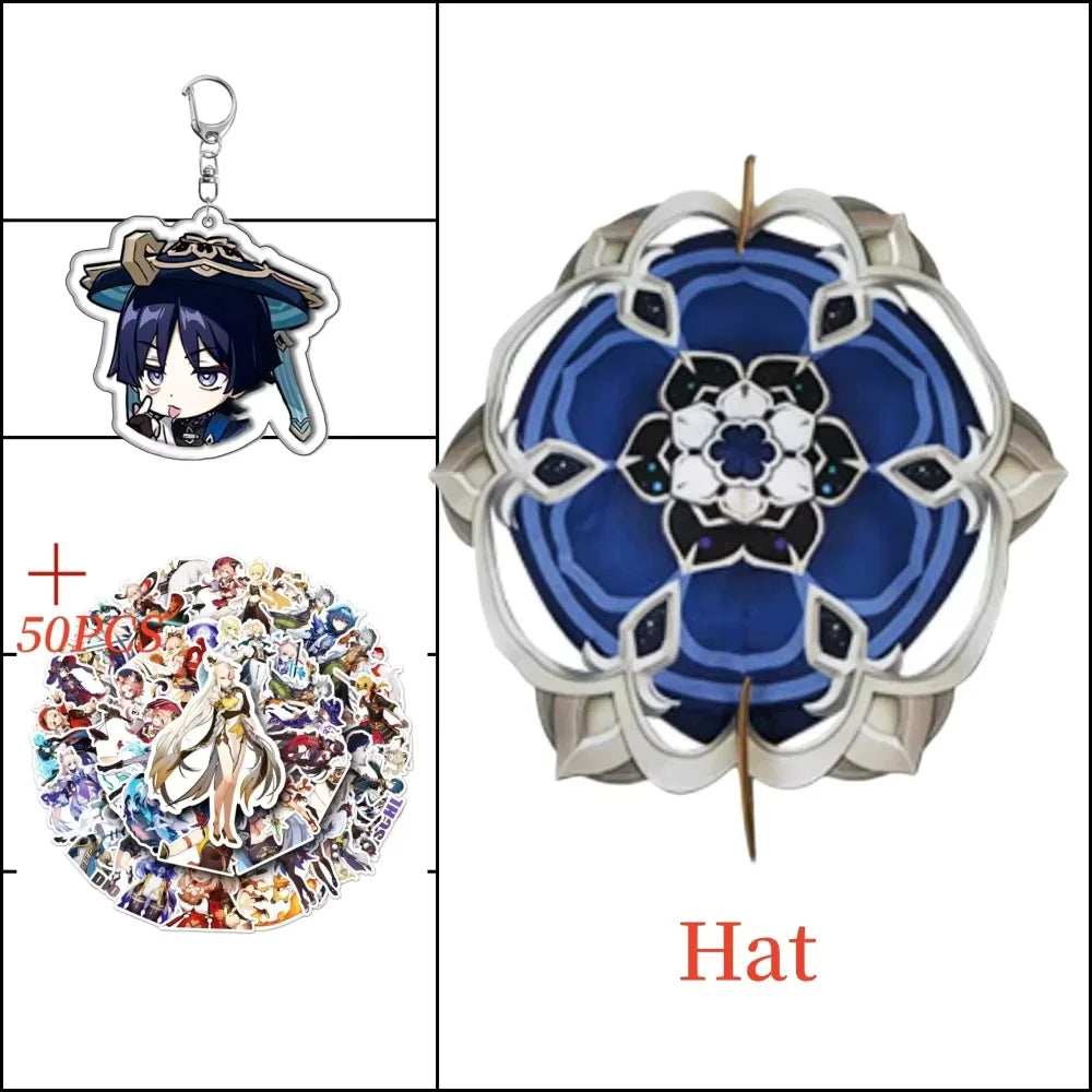 Scaramouche Kunikuzushi Balladeer Wanderer Costume Suit Hat Halloween Costume Anime for - A5Costume wig hat / XS