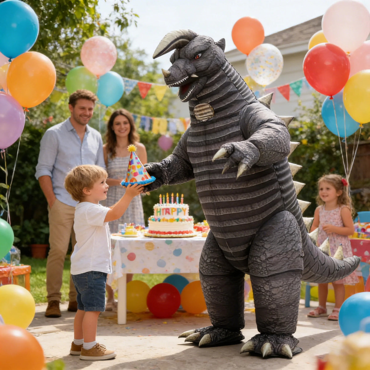 Adult Gray Monster Inflatable Costume – Halloween Party Mascot